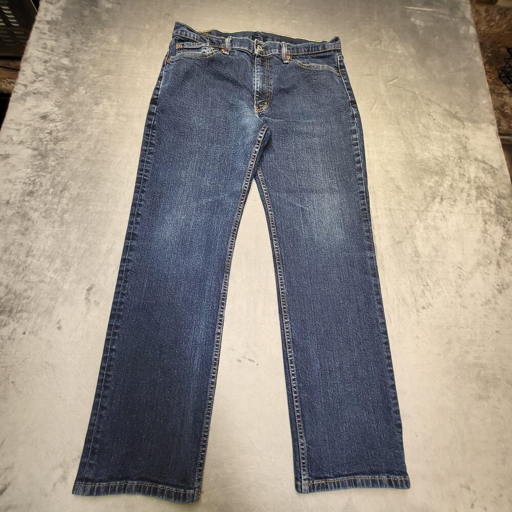 Levis 514 Jeans Mens 36x30 Blue Medium Wash Straight Leg Denim Stretch Casual
